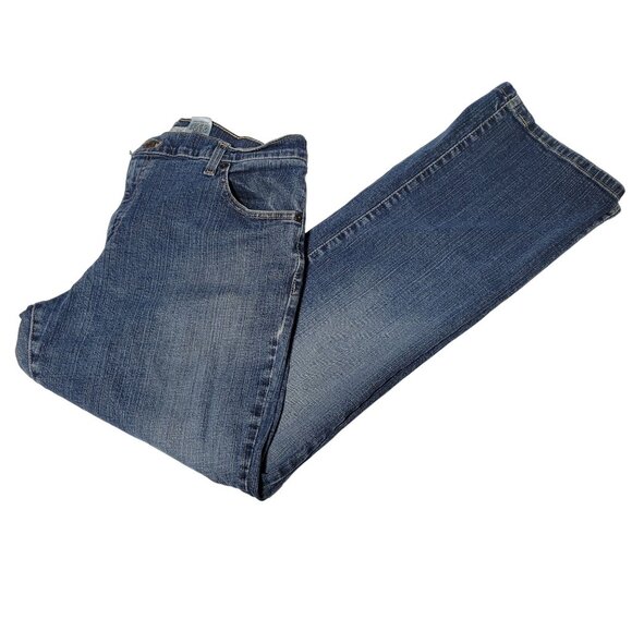 Levis 550 Relaxed Boot Cut Jeans Womens Size 14 Mid Rise Medium Wash Denim Pants - Picture 1 of 5